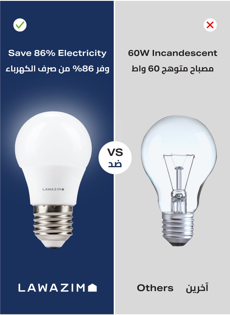 LAWAZIM 5W LED Bulb A50 E27 - 6-Piece 6500K Daylight - Energy Saving 35W Equivalent Non-Dimmable Lightbulbs with 400 Lumens and a Lifespan of 15,000 Hours - for Home, Kitchen, and Bedroom Lighting  - Image 5