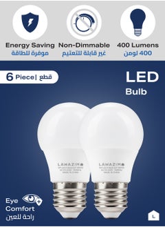 LAWAZIM 5W LED Bulb A50 E27 - 6-Piece 6500K Daylight - Energy Saving 35W Equivalent Non-Dimmable Lightbulbs with 400 Lumens and a Lifespan of 15,000 Hours - for Home, Kitchen, and Bedroom Lighting  - Image 3