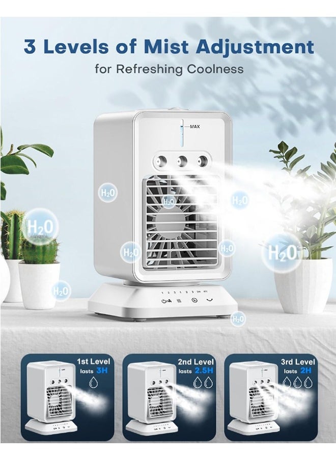 Joshberg Portable Air Conditioners, USB Operated Cooling Fan with 90° Rotate Base, 4H Timer, 3-Level Mist, 3 Speeds Strong Airflow, 300ml Top Water Tank, Personal Air Conditioner for Room, Office, Desk  - Image 5