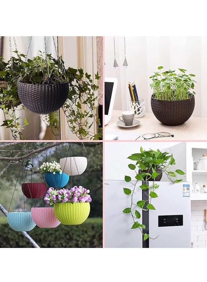 White Hanging Planter with Clear Outer Pot – Stylish Self-Watering Plant Container for Modern Spaces