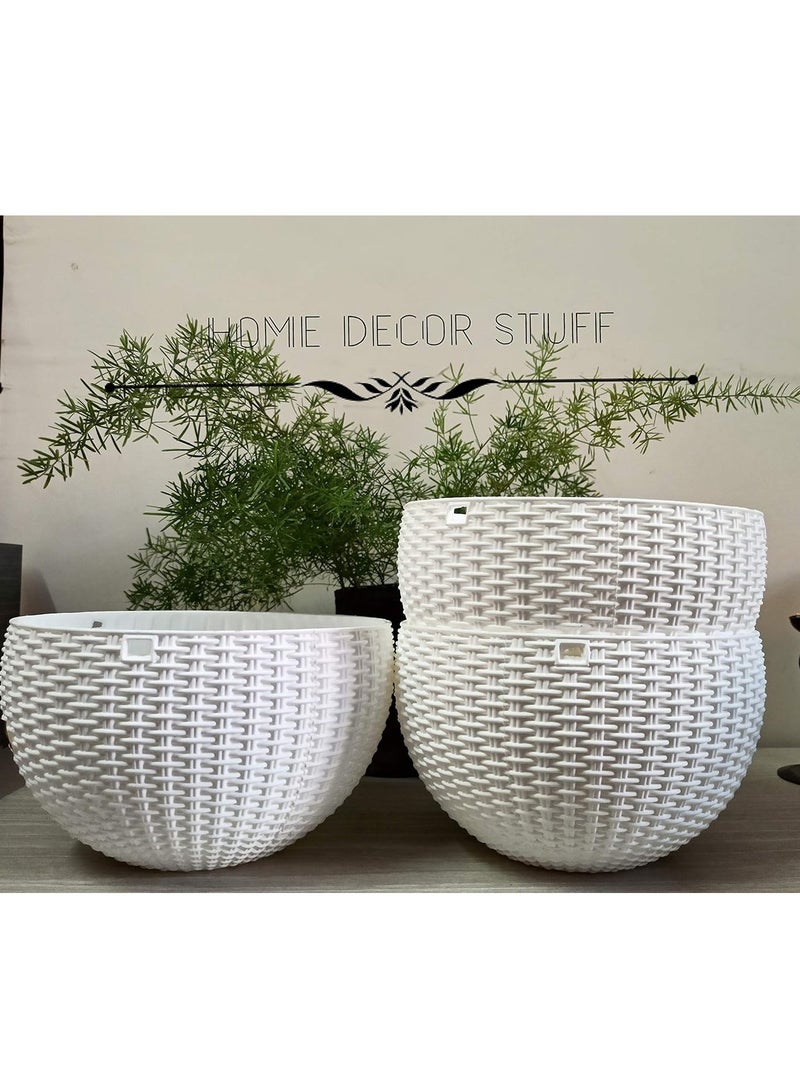 White Hanging Planter with Clear Outer Pot – Stylish Self-Watering Plant Container for Modern Spaces