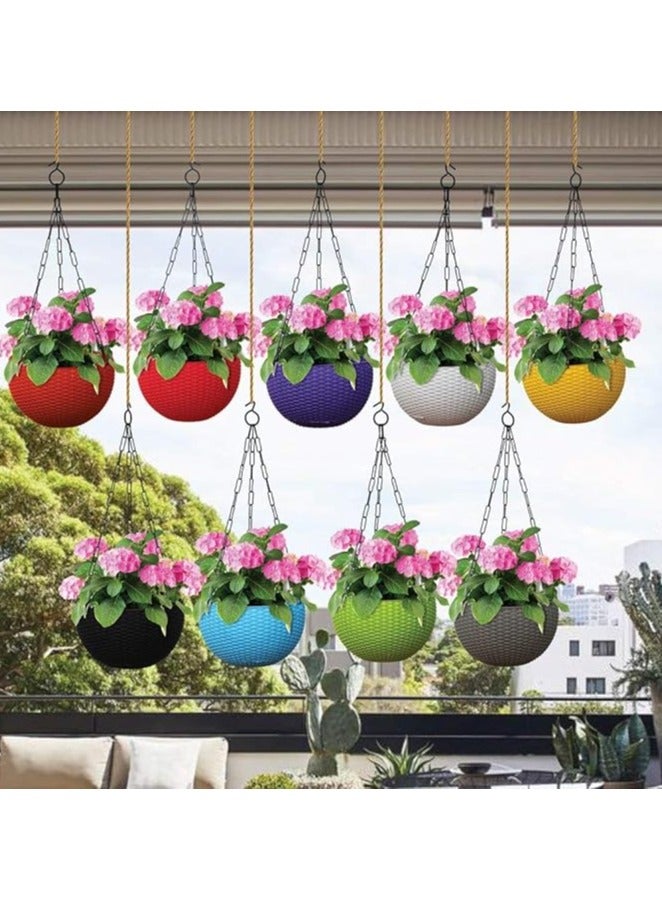 White Hanging Planter with Clear Outer Pot – Stylish Self-Watering Plant Container for Modern Spaces