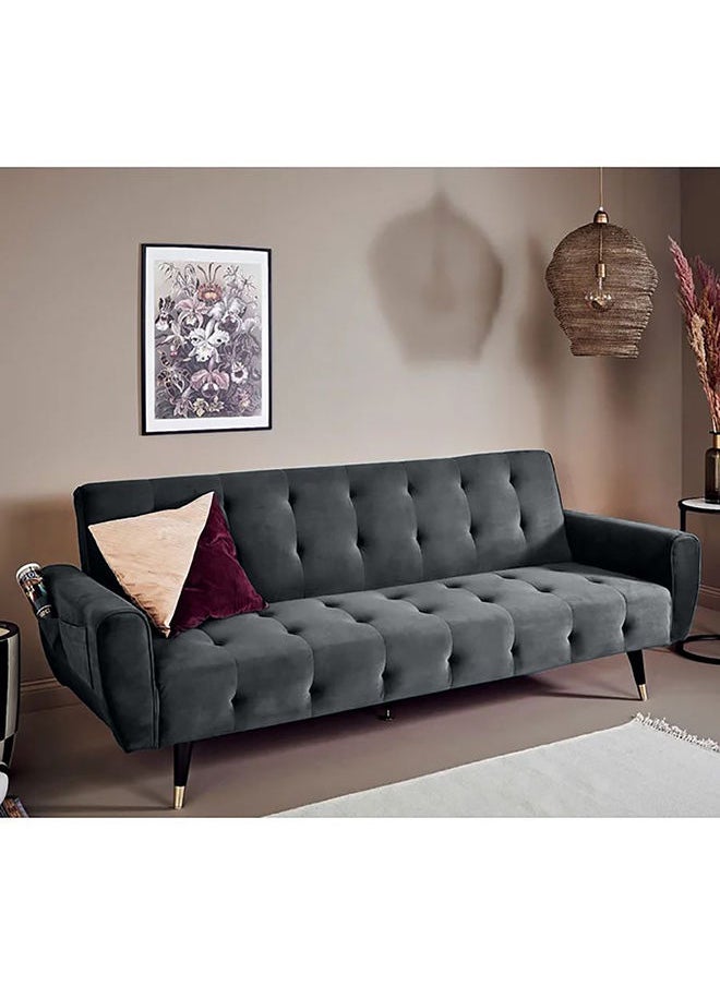 إن - هاوس مونتلا | أريكه سرير 2 في 1 من المخمل Velvet 36x179x106 cm- رمادي  - Image 1