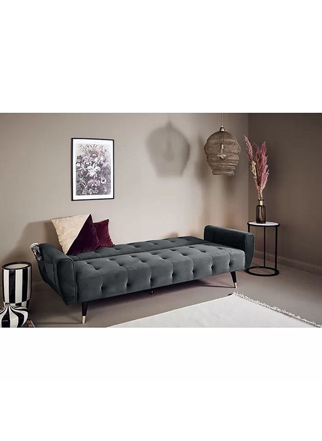 إن - هاوس مونتلا | أريكه سرير 2 في 1 من المخمل Velvet 36x179x106 cm- رمادي  - Image 2