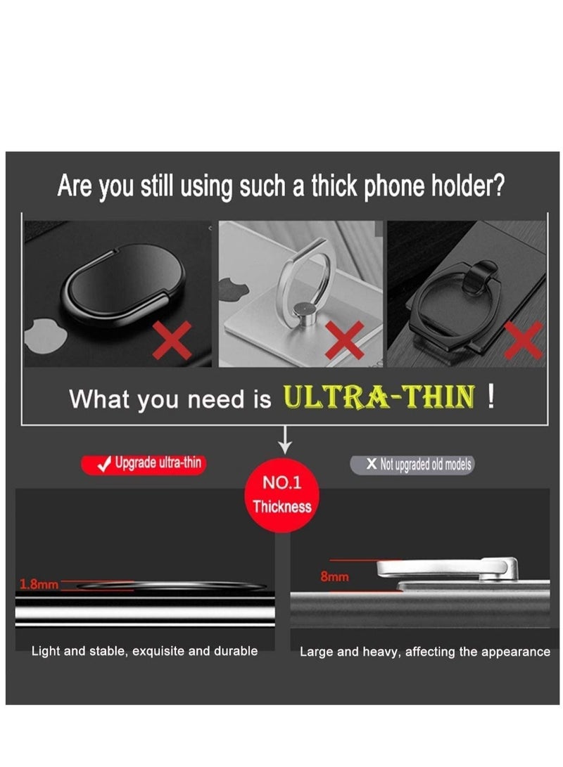 SYOSI 3 Pack Phone Ring Holder, Magnetic Car Grip Mobile Stand for Ultra-thin Phone Ring Frame Slimmest Phone Grip, Phone Ring Holder Universal Adjustable - Image 4