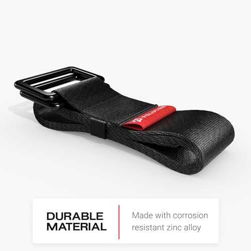 Peloton Yoga Strap | 6 ft. Adjustable and Durable Nylon Strap with Corrosion Resistant Zinc Alloy Rings for Stretching, Pilates, and Exercise, Black - Image 2