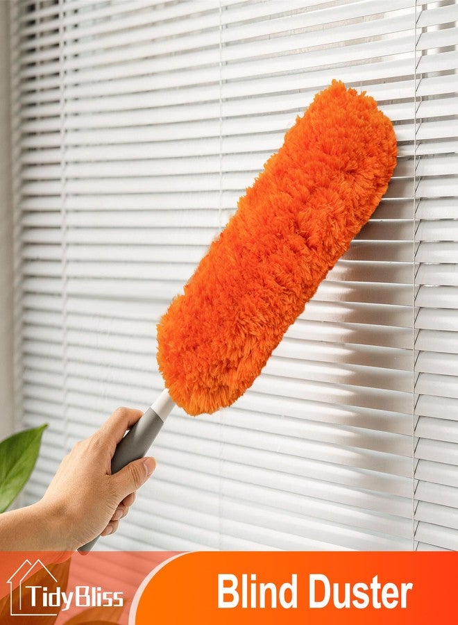 TidyBliss Microfiber Duster for Cleaning, Washable & Reusable Handheld Dust Cleaner Tool, Lint-Free Dusting Wand for Home, Office, Car, Furniture, Blinds, Keyboard, Cobweb Removal (Orange - Image 4