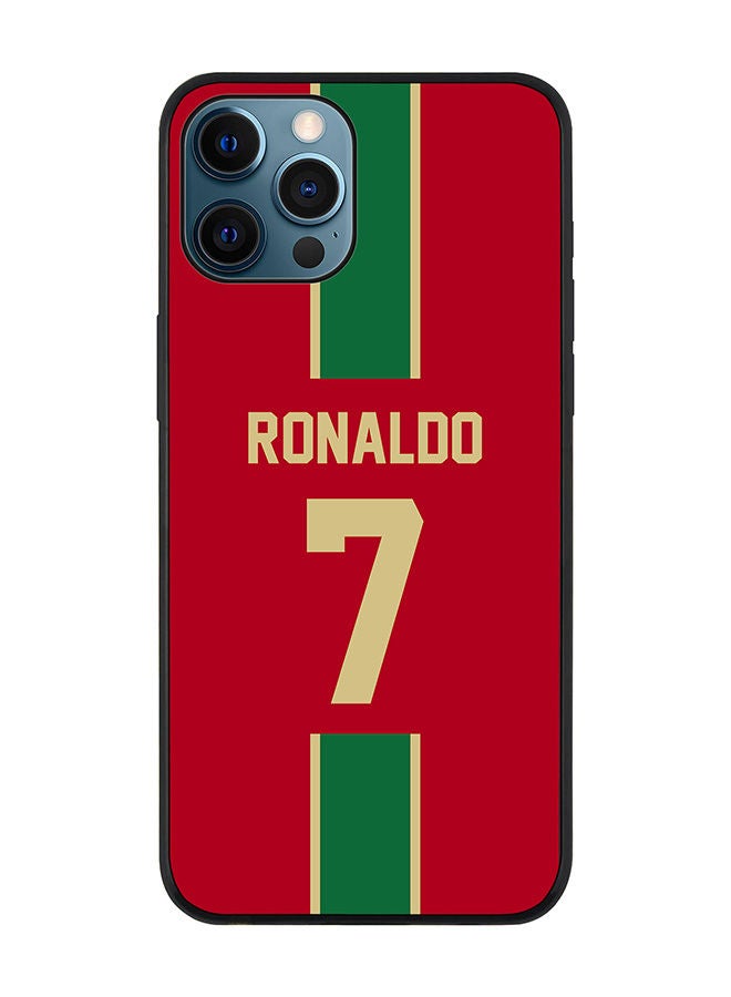 Stylizedd Rugged Black edge case for Apple iPhone 12 Pro Slim fit Soft Case Flexible Rubber Edges Anti Drop TPU Gel Thin Cover - Football Team - Portugal Player Name - Ronaldo - Image 1