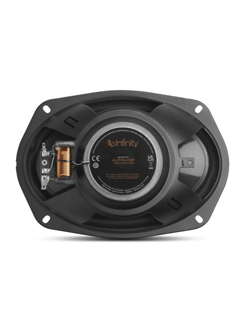 Infinity Alpha 693M 6x9" 3-Way Car Speaker with Grille – 70W RMS, 560W Peak Power - Image 3