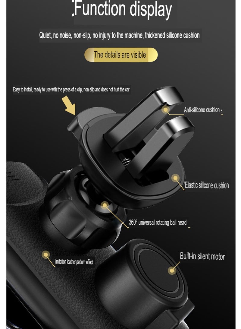 AROAQ Smart Sensor Car Wireless Charger, Stable Fast Charging Car Mobile Phone Holder, Auto-clamping And Rotating Car Phone Holder Mount Air Vent Phone Holder, (Champagne Gold) - Image 4