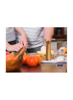 Bili Wooden Pepper Grinder 8 Inch with Golden Knob  - Image 2