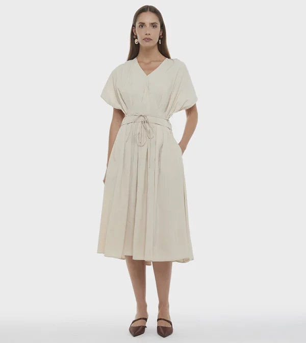 بي سي بي جي BCBG-CUPRO BUTTONTHROUGH DRESS