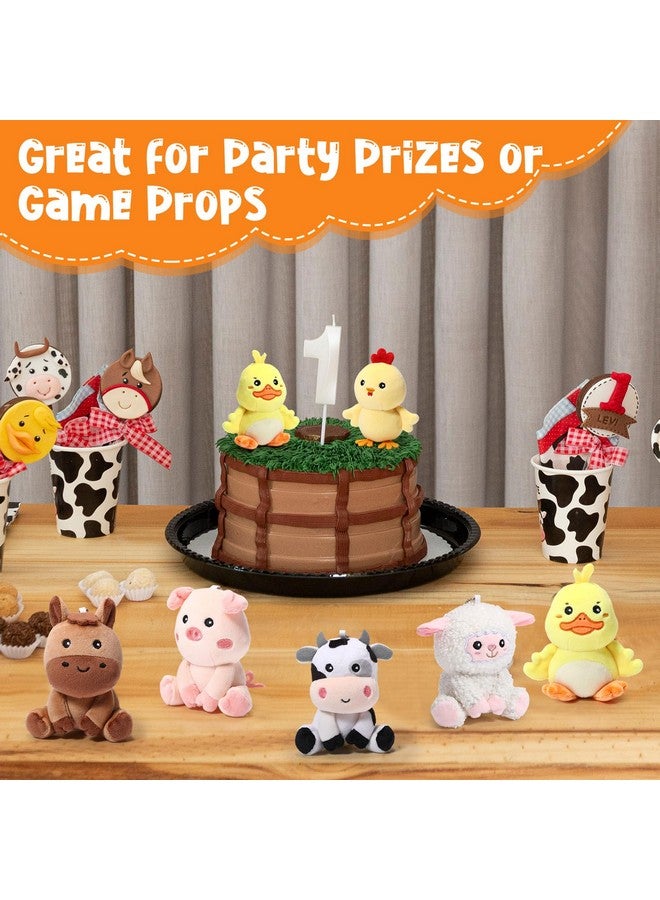 Aoriher 6 Pcs Mini Plush Farm Animals Bulk 4 Inch Cute Stuffed Farm Animals Plush Horse Cow Pig Sheep Duck Chick for Baby Shower Birthday Gift Farm Animal Themed Party Prizes Xmas Stocking Stuffers - Image 5