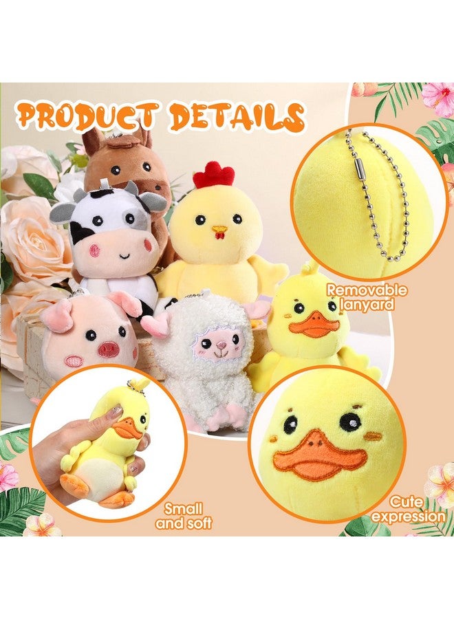 Aoriher 6 Pcs Mini Plush Farm Animals Bulk 4 Inch Cute Stuffed Farm Animals Plush Horse Cow Pig Sheep Duck Chick for Baby Shower Birthday Gift Farm Animal Themed Party Prizes Xmas Stocking Stuffers - Image 2