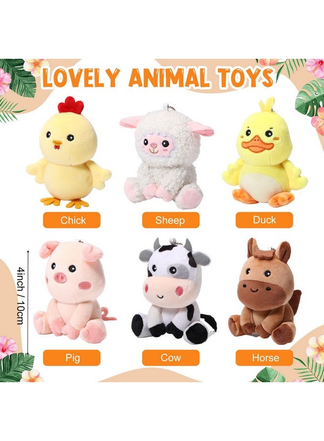 Aoriher 6 Pcs Mini Plush Farm Animals Bulk 4 Inch Cute Stuffed Farm Animals Plush Horse Cow Pig Sheep Duck Chick for Baby Shower Birthday Gift Farm Animal Themed Party Prizes Xmas Stocking Stuffers - Image 3