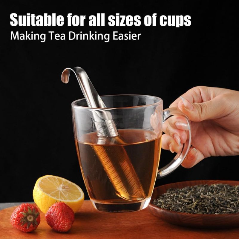 Tea Infuser: 2-Pack Silver Stainless Steel Ultra-Fine Mesh - Long Handle Grit-Free Brewing, Spice & Coffee Strainer for Home Brewing, Tea Enthusiasts - Image 5