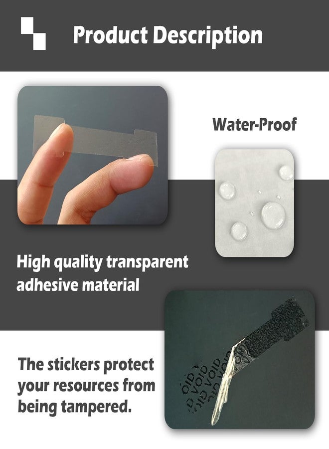 ILMBVM Crystal Clear Sealing Label Transparent Blank Tamper Proof Labels Bone Shape Package Seal Self Adhesive Security Warranty Void Tamper evident Stickers (120pcs) - Image 3