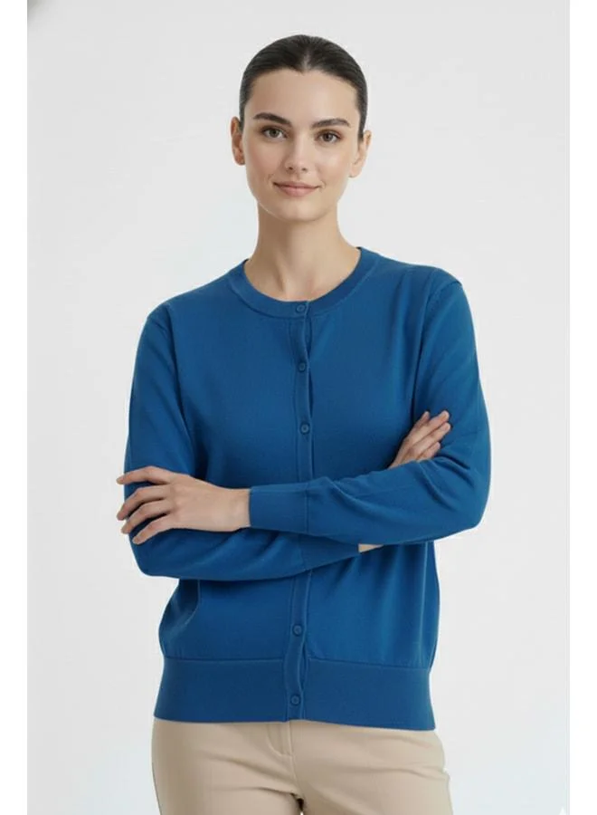 Mısırlı 1951 Navy Bike Collar Women's Cardigan