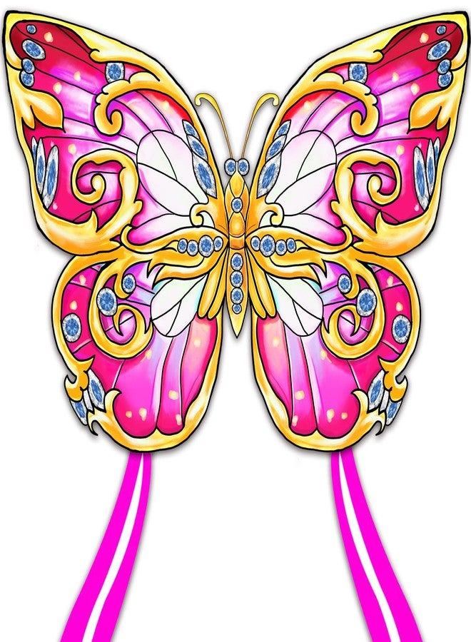 Xida Kite Butterfly for Kids & Adults, Extremly Easy to Fly, Large Single Line for Beach Strip, with 200 FT String Handle,Perfect for Beginners - Image 1