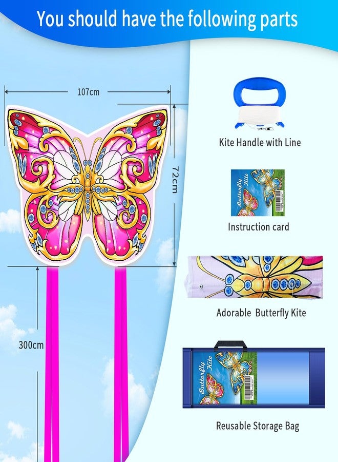 Xida Kite Butterfly for Kids & Adults, Extremly Easy to Fly, Large Single Line for Beach Strip, with 200 FT String Handle,Perfect for Beginners - Image 2