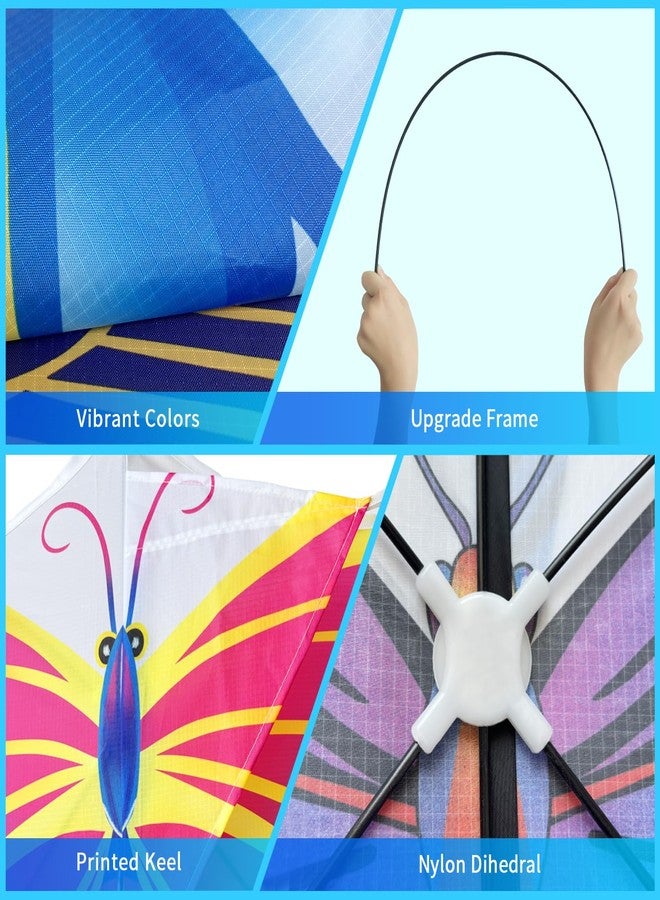 Xida Kite Butterfly for Kids & Adults, Extremly Easy to Fly, Large Single Line for Beach Strip, with 200 FT String Handle,Perfect for Beginners - Image 3