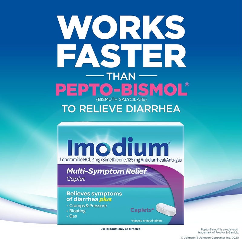 IMODIUM أقراص تخفيف الأعراض المتعددة، لوبيراميد هيدروكلوريد وسيميثيكون دواء مضاد للإسهال لتخفيف الإسهال والغازات والانتفاخ والتقلصات والضغط، مؤهل لـ HSA/FSA، 12 حبة - Image 4