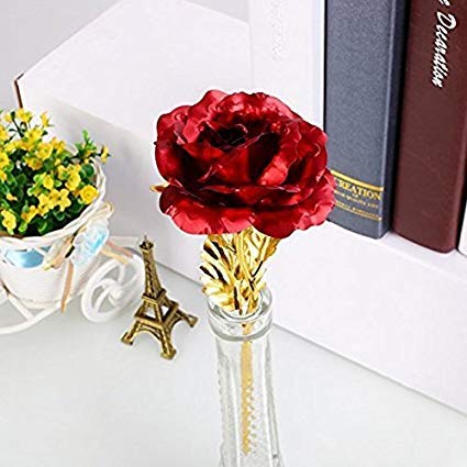 Lavanaya Silver Lavanaya - Artificial Red Rose with Love Stand (Red Gold, 1 Rose and 1 Box). - Image 4