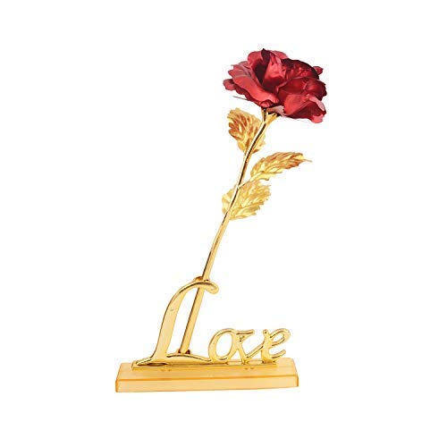Lavanaya Silver Lavanaya - Artificial Red Rose with Love Stand (Red Gold, 1 Rose and 1 Box). - Image 5