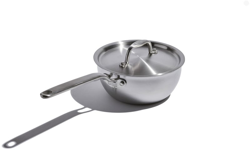 Heritage Steel x Eater 2 Quart Stainless Steel Saucier Pan | 5-Ply Fully Clad | Stay Cool Handle | Induction Compatible | Non-Toxic | Cook like a Pro - Image 1