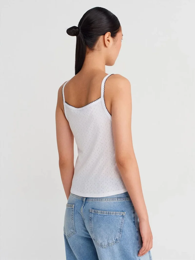 ديلفين Dilvin Textured Cotton Modal Cami Blouse