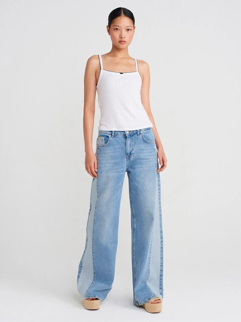 DILVIN Textured Cotton Modal Cami Blouse - Image 3