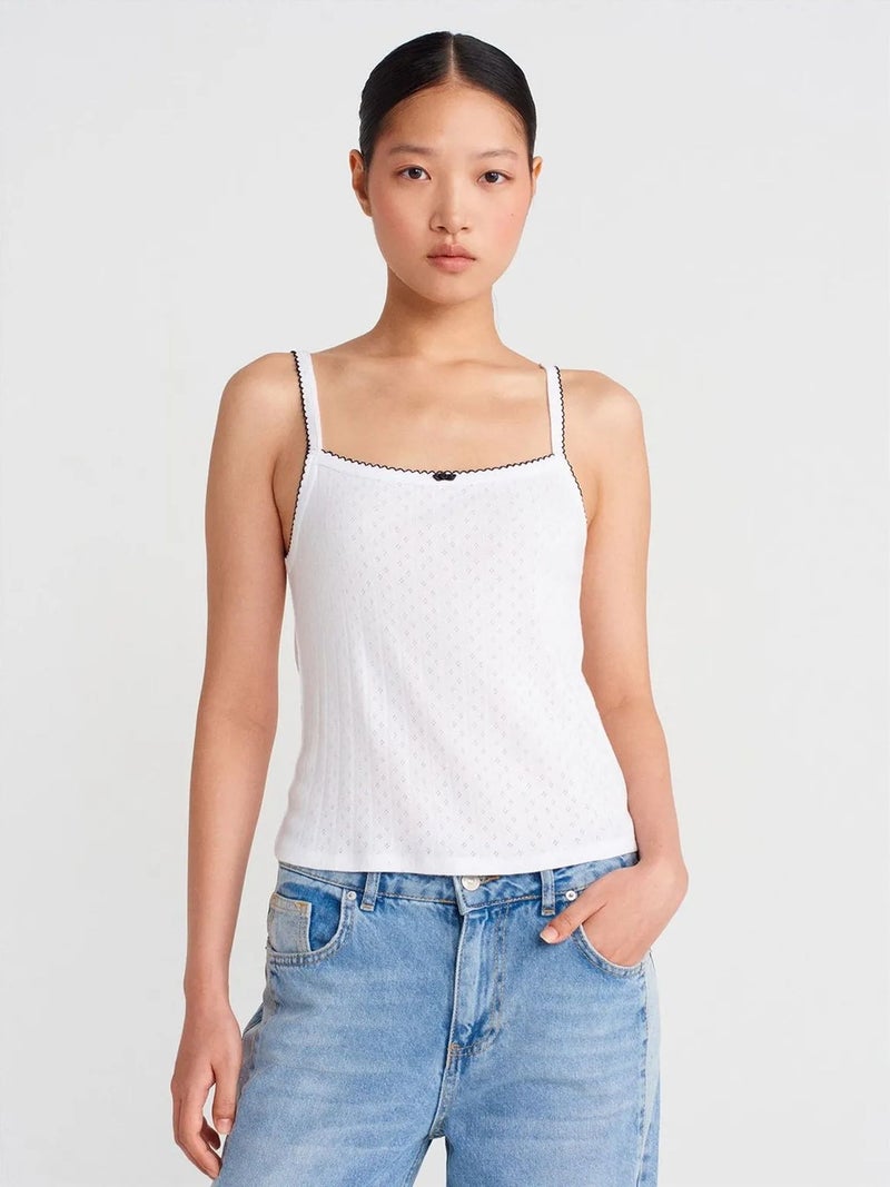 DILVIN Textured Cotton Modal Cami Blouse - Image 1