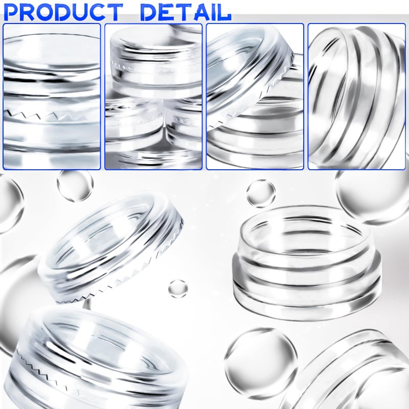 MotBach 100 Pcs 3g Empty Plastic Containers with Lids,Tiny Makeup Sample Containers Small Pot Jars Clear Round Cosmetic Jars with 20 Pcs Mini Spatulas for Liquid Sample Powder Creams (Clear Lid) - Image 3