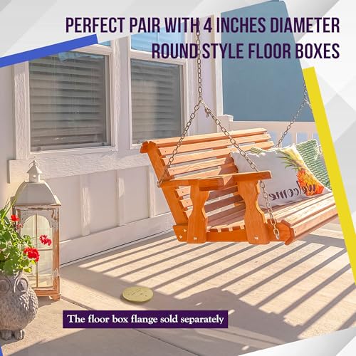 ENERLITES Dual Flip Lid Floor Box Cover, 5.625" Diameter, 20A Tamper-Weather Resistant Receptacle Outlet, Watertight Gaskets, 975517-C, UL Listed, Brass, 1 Gang - Image 4