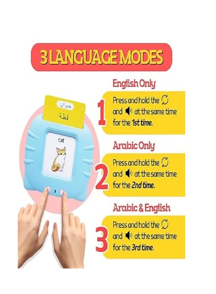 Talking flashcards in Arabic and English with 112 visual words for children aged 2 to 6 years, teaching Arabic and English for kids, bilingual educational card games for early learning (bule). - Image 4