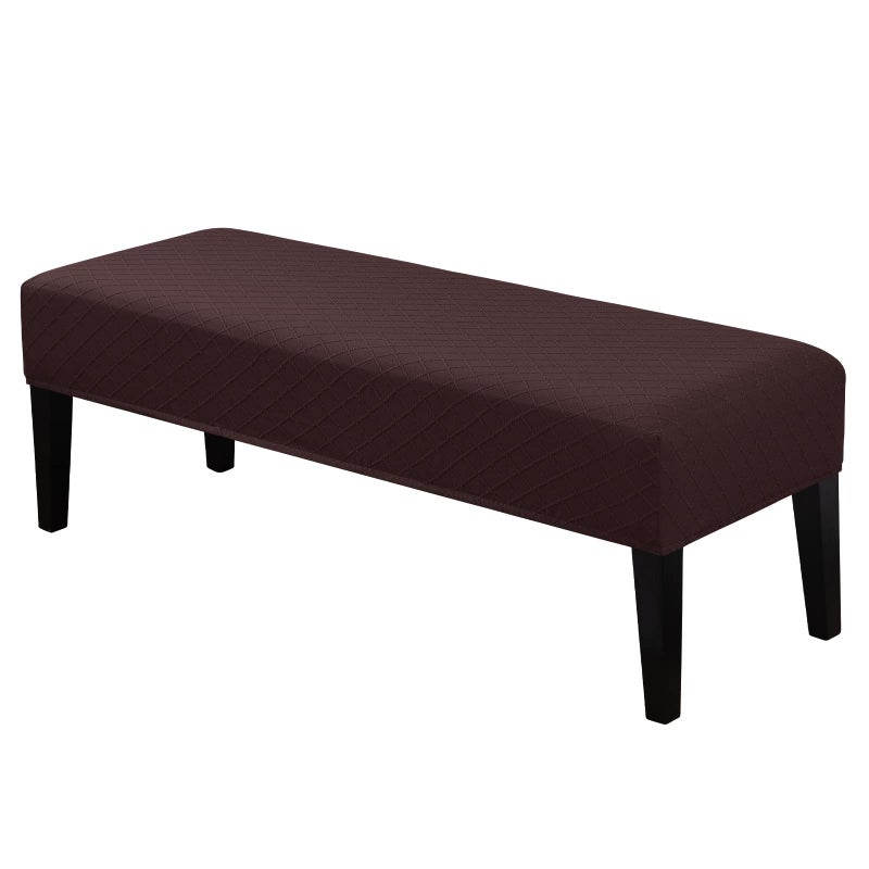Lebaley Chair Covers for Dining Bench  Stretch Jacquard Removable Washable Chair Seat Slipcovers Protector Rectangular Bench Cover for bedrooms Living Rooms KitchenDark Coffe