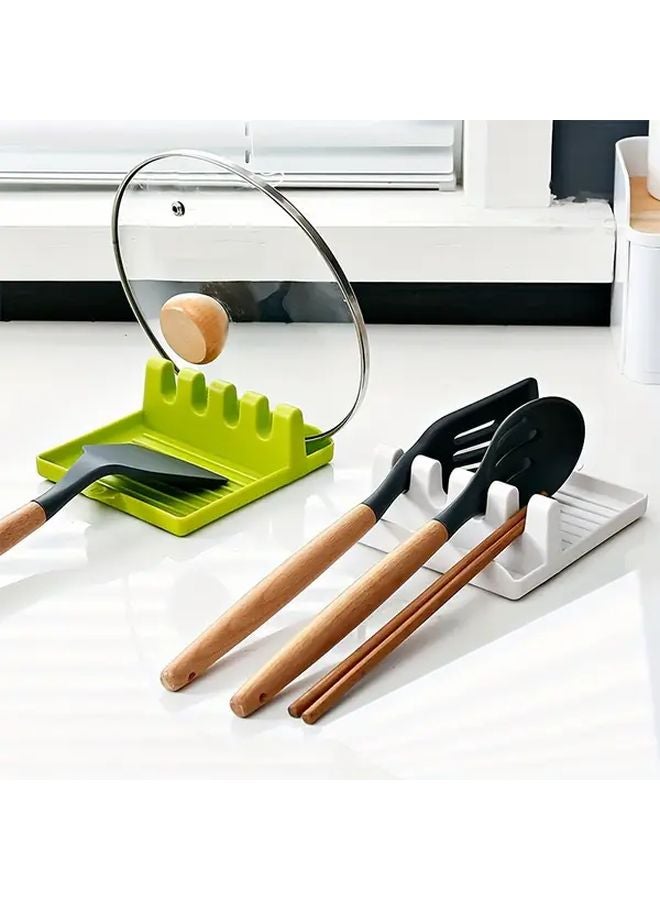 White Kitchen Utensil Organizer Stand Holder For Spoons Spatulas Lids - Image 1