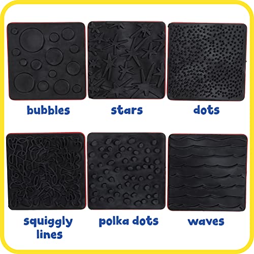 READY 2 LEARN Paint Effect Stamps Set of 6 Art Tools for Kids Dots Squiggly Lines Stars Waves Bubbles Polka Dots Patterns for Backgrounds Borders and DIY Projects - Image 5