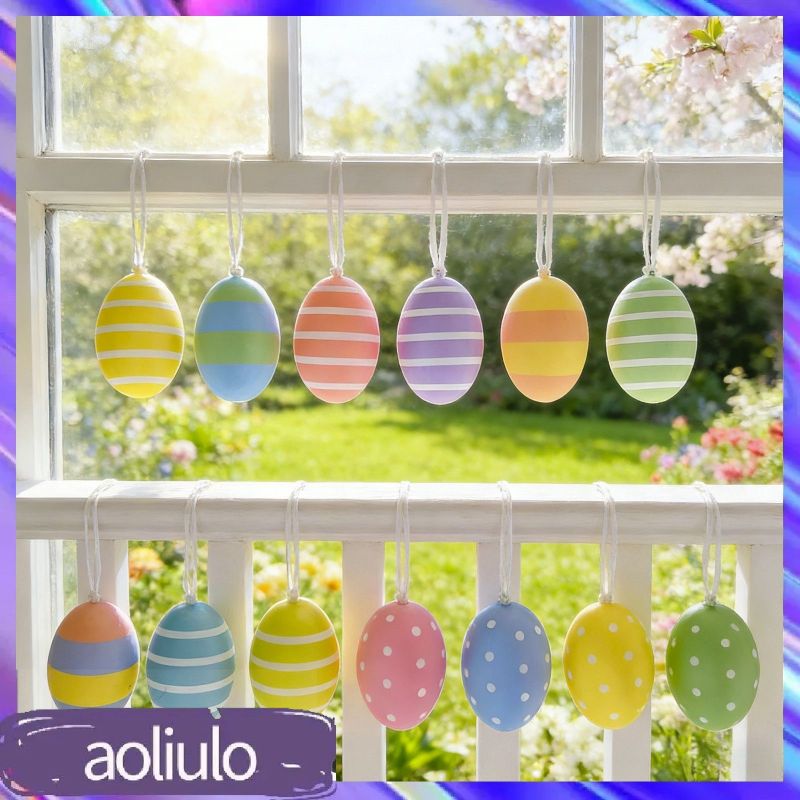 Plastic Easter Eggs 12pcs Child-safe Lightweight Plastic - Real Egg Shape Design Easter Decor for Easter Egg Hunts Home Outdoor Decor Kids Craft Activities - Image 5