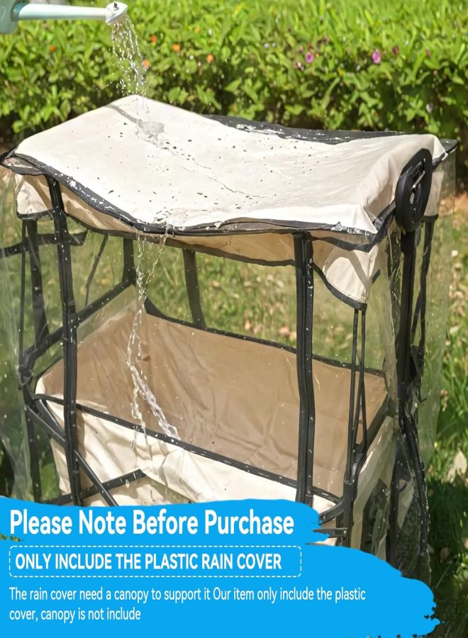 Wagon Cover for Rain, Universal Rain Cover Water Proof Wind Cover Stroller Baby Trend Quad Radio Flyer Wagon Rain Cover Trolley Cart Accessories for Outdoor Garden Camping Picnic - Image 5