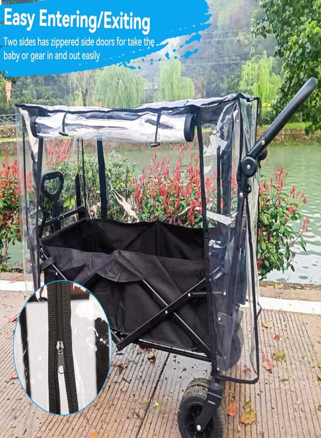 Wagon Cover for Rain, Universal Rain Cover Water Proof Wind Cover Stroller Baby Trend Quad Radio Flyer Wagon Rain Cover Trolley Cart Accessories for Outdoor Garden Camping Picnic - Image 4
