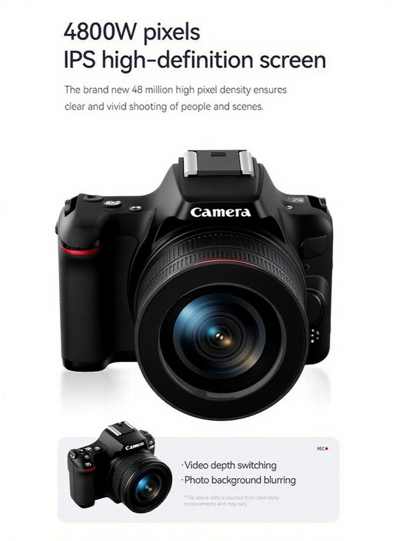 Generic 48MP Dual-Lens Rotating Camera with 2" IPS Screen - YouTube Vlog & Selfie DSLR, 16X Zoom Auto Focus, 128GB Memory Card, Portable Travel Photography - Image 2