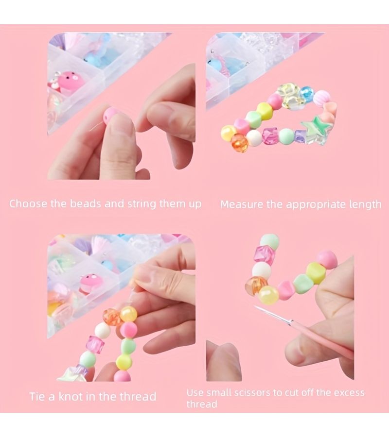 Pink Butterfly Bead Stringing Gift Box Set DIY Craft Creative Handmade Toy - Image 2