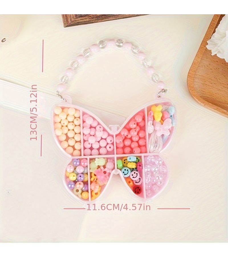 Pink Butterfly Bead Stringing Gift Box Set DIY Craft Creative Handmade Toy - Image 4