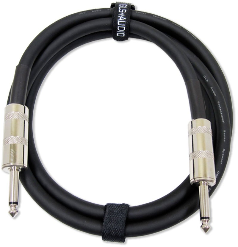 GLS Audio Speaker Cable 1/4 inch to 1/4 inch - 12 AWG Professional Bass/Guitar Speaker Cable for Amp - Black, 6 Ft