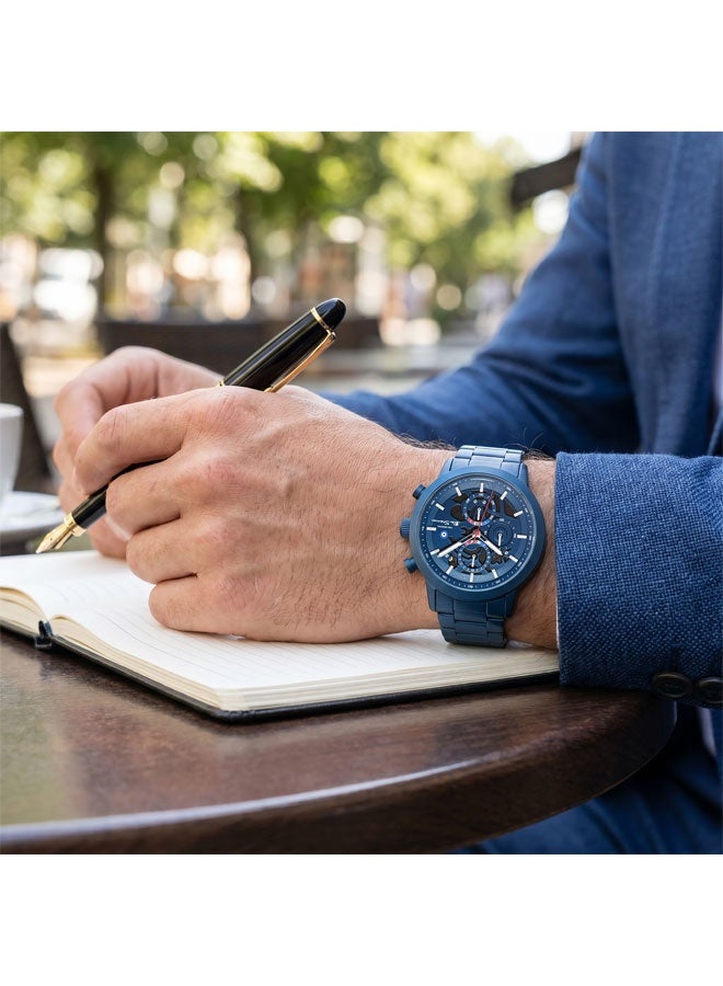 Ben Sherman Nottingham Blue Dial Blue Stainless Steel Bracelet Chronograph Watch for Men, 44mm - Image 5