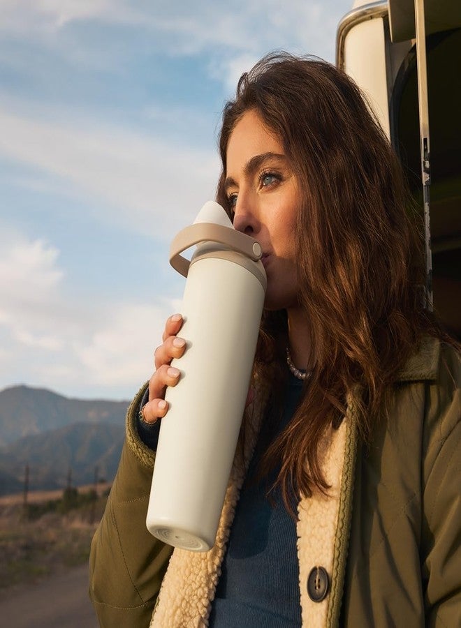 KELVEE كوب ماء معزول من الفولاذ المقاوم للصدأ سعة 900 مل من KELVEE FreeSip Sway مزود بفوهة وماصة ثنائية الاتجاه، ومقبض دلو، ومانع للتسرب وخالٍ من مادة BPA، مناسب للرياضة والسفر، مثالي للمدرسة والنادي الرياضي والأنشطة الخارجية (لون محمص قليلاً). - Image 4
