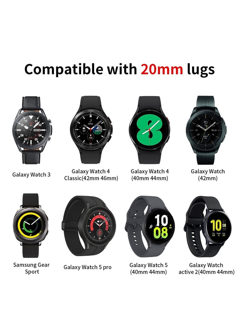 Bands for Samsung Galaxy Watch 6/5/4/5 Pro/6/4 Classic/Active 2/Active/Watch 3, 20mm Elastic Braided Nylon Loop Sport Strap for 40mm, 44mm, 45mm, 43mm, 47mm, 42mm, 46mm, and 41mm, Purple Starlight - Image 5