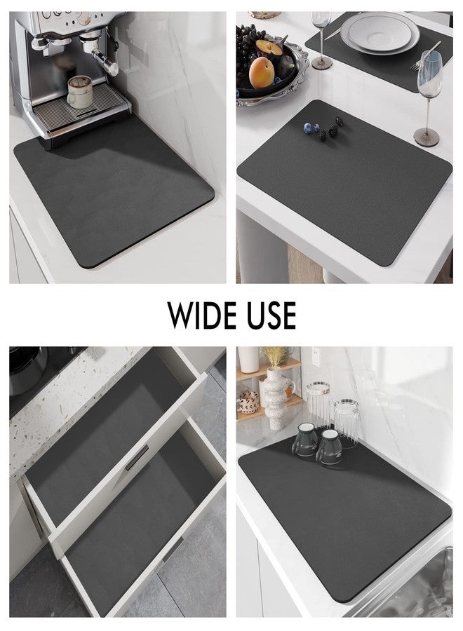 LIMNUO Dish Drying Mat for Kitchen Counter, Dish Drying Pad with Non-Slip Rubber Backed, Hide Stain Anti Absorbent for Kitchen Counter (Dark Grey, 20" x 16") - Image 4