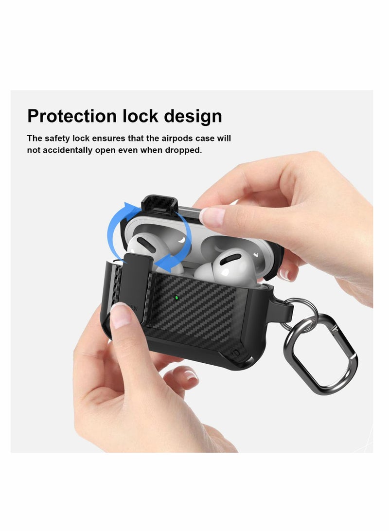 كاست ويف غطاء AirPods Pro، جراب متين مقاوم للصدمات مع سلسلة مفاتيح لجراب شحن Air Pods Pro (لا يتضمن AirPod Pro) - Image 2